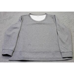 Xieerduo Sweatshirt Womens XXL Gray Stretch Classic Fit Side Slit Round Neck